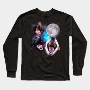 Three Labs Howl at the Moon Long Sleeve T-Shirt